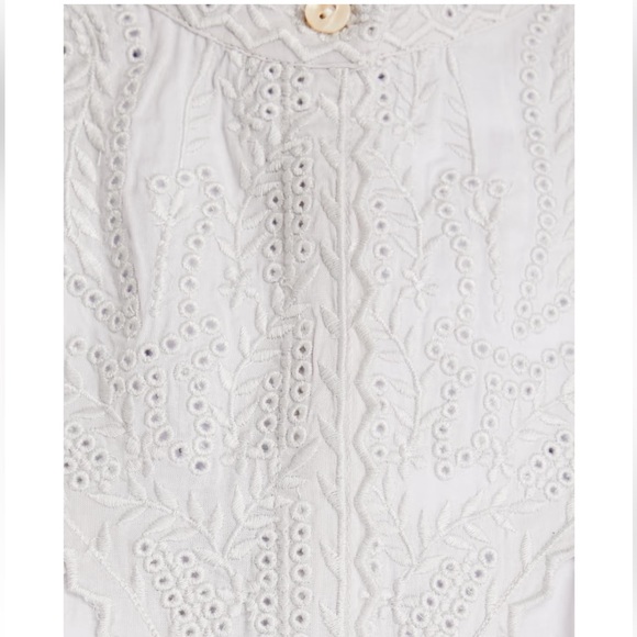 NWOT Ba&Sh paneled broderie anglaise cotton shirt “size 0” or US 2 - Picture 4 of 11